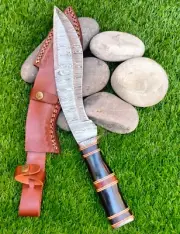 Fixed Blade Knife with Sheath 15.5 Inch Handmade Custom Damascus Hunting Knife