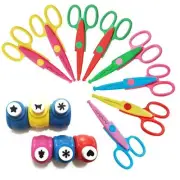 14PCS Creative Scissors & Craft Punch 6 Different Patterns Edging Scissors + ...
