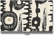 [LKHDS] Slim Aluminum Alloy Business Card Holder African Print Design Pocket Business Card Case Portable Business Card Wallet Business Card Holders Handheld Card Box for Women Men, style, One size