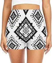 [GuoChe] Swimwear Bottom Swimsuit Board Shorts Swimwear Shorts for Women Girl Teens Black and White Pattern