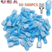500Pcs Fully Insulated Nylon Female Spade Crimp 16-14 AWG Terminals Connectors
