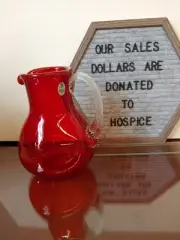 NEW Fenton Art Glass Ruby Red Pitcher (w/tag) 7" Swirl Handle
