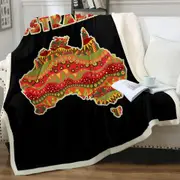 Multi Colored Aboriginal Design Australia Continent Throw Blanket