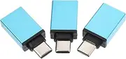 SWOOMEY 3Pcs USB to Type C Adapter OTG Converter Durable and Compact Type C Adapter for Laptop Fast Data Transfer Wear and Corrosion Design for Mobile Memory Expansion Blue