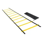 Agility Ladder 10 Rung 5m/16ft Carry Bag Speed Training Equipment, Black Yellow