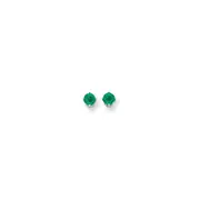 14k White Gold 5mm Emerald Earrings