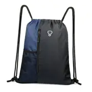 Drawstring Backpack Sports Gym Bag for Black/Navy Drawstring With Mesh Pocket