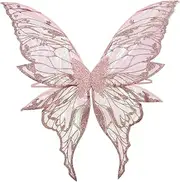 Miaeowve Women Girls Glittery Butterfly Fairy Wings Angle Wings for Birthday Christmas Halloween Themed Party Cosplay Pink One Size