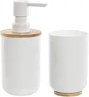 BAÑO Set of 2 HP Bamboo 7 x 7 x 16 Blanco