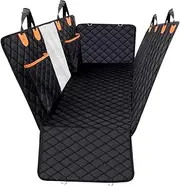 Dog Car Seat Cover, 100% Waterproof Back Seat Hammock for Car, Scratchproof Nonslip Durable Car Seat Protector with Mesh Visual Window and Storage Pocket for Cars/Trucks/SUVs