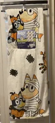Bluey HALLOWEEN Plush Throw Blanket - Measures 50 x 70 Inches Free Shipping