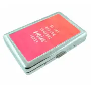 Reason Someone Smiles Em1 Silver Metal Cigarette Case RFID Protection Wallet