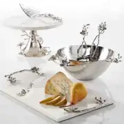 Michael Aram White Orchid Marble Cheese Board With Knife 18"X10"