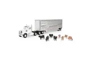 John Deere 1:32 Freightliner 122SD Single Semi Truck w Cattle Trailer 3Y+