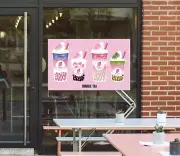 3D Bubble Tea G3034 Pearl Tea Shop Window Stickers Vinyl Wall Mural Decals Honey