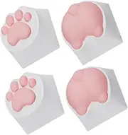 Vaguelly Keycap for Game Players 4pcs Cat Paw Resin Silicone Mechanical Keyboard Keycaps Unique Design