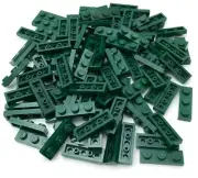 Lego 100 New Dark Green Plates 1 x 3 Stud Pieces