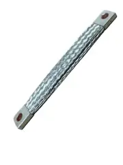 Tinned Copper 4 Braid Flexible Connector Strap 7-1/4" Center to Center 1-1/4" W