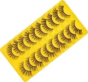 DECORNIJIA 10Pairs Cat Eye False Eyelashes Fluffy Extensions for Eye Makeup Lightweight Comfortable DIY Fake Lashes for All Eye Shapes Easy to Apply