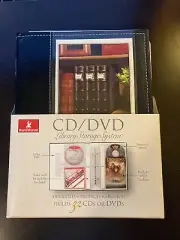 Bellagio-Italia Leather HandStands CD/DVD Library Storage Binder Holds 32 Black