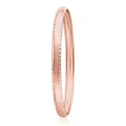 Zamel's 9ct Rose Gold Silver Filled Diamond Cut Bangle Women's Jewellery