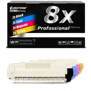 8x Eurotone pro+ Cartridge for OKI C-5600-DN C-5700-DN C-5700-N