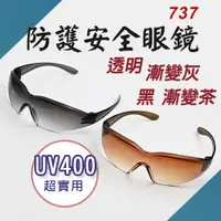 在飛比找蝦皮購物優惠-TW台灣現貨 737工程用安全眼鏡 黑透明灰褐 酷炫型眼鏡 