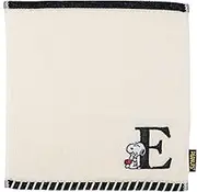 Azjisel Snoopy Mini Towel, 9.8 inches (25 cm), Initial E, Embroidered, White