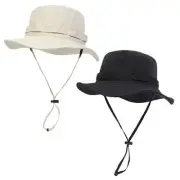 Outdoor Quick-Drying Sun Hat for Men, Summer Man One Size Khaki & Black 2pcs