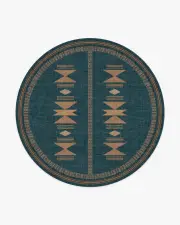 245' Round | Machine Washable Runner Rug | Kid & Pet Friendly | Indoor Rug | Lark Blue & Rose Rug | Ruggable
