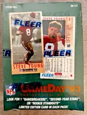 1993 Fleer Gameday Football Box Factory Sealed 36 Packs - New