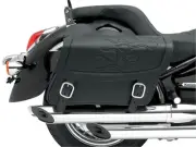 Saddlemen Highwayman Throw Over Tattoo Slant Saddlebags Medium Black Stitch