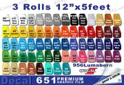 3 rolls 12" Adhesive Backed Vinyl for Craft Die & Sign Cutters, Quality Product