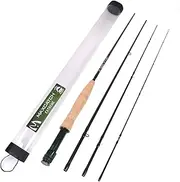 (2.4m 3weight, Green) - Maxcatch Explorer Graphite Fly Fishing Rod 4-Piece 2.7m with IM6 Carbon Blank, Hard Chromed Guides, A Cork Grip(Size:3/4/5/6/8wt)