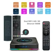 Amlogic Quad Core X96 X4 Android 8K UHD Dual WiFi 1000M TV Box+Air Mouse Keypad