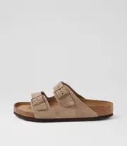 [BIRKENSTOCK] arizona sfb su w taupe suede slides