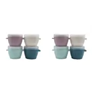 8pc Melii Luxe Snap & Go Pods Snack Food Container w/ Snap-on Lids 40z/120ml