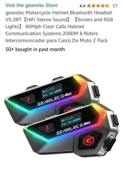 gearelec Motorcycle Helmet Bluetooth Headset V5.2BT (HiFi Stereo Sound) #304