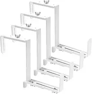 VIVIKEN Adjustable Planter Box Bracket, Flower Box Holder Brackets for Deck Railing, Window Box Hanging Brackets for Patio Garden Fence Pergola Balcony Supporting Heavy Planters-4 Pack