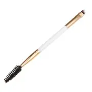 1pcs Soft Double Sided Eyebrow Brush for Women Eye Makeup Gold Tone White