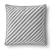 Cadence & Co. Oscar Faux Linen Striped Cushion Charcoal