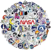 100pcs Space Stickers Pack for Water Bottles, NASA Logo Astronaut Vinyl Sticker for Hydroflask Helmet Laptop Skateboard, Waterproof Decals Gifts for Kids Teens Boys Adults