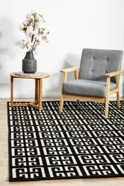 Edfu Maze Black & Gold Rug