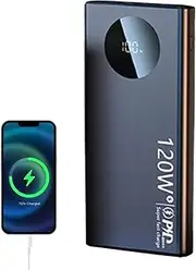120W Fast Charging Battery Pack | High-Speed Portable Charger,Lightweight High Speed Fast Charging Battery Bank,Fast Charging Portable Phone Charger Fast Charging Battery Bank