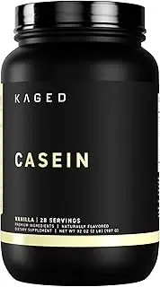 Kaged Muscle, Premium Kasein Protein Powder, Micellar Casein, Vanilla, Banned-Substance Free, Protein Supplement, Build Muscle, Boost Recovery, Casein, Vanilla, 25 Servings
