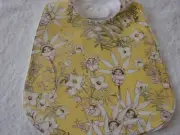 Gumnut Babies Yellow Baby Bib Cotton Front Towelling Back Handmade