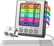 Versatile TP17H Meat Thermometer with 4 Temperature Probes and Alarm Feature