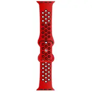 Liquid Silicone Strap For Apple Watch 41mm / 40mm / 38mm - Red + Black