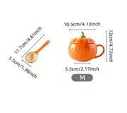 500mL Halloween Pumpkin Shaped Ceramic Cup With Spoon Kawaii Soup Mug With Lid