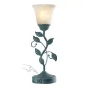Vintage Touch Table Lamp for Living Room, 3-Way Dimmable Retro Green